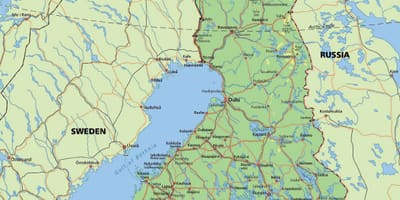 Карта на северния Полярен кръг Финландия