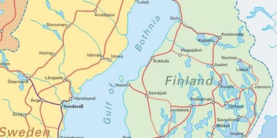 Финландия влак на картата