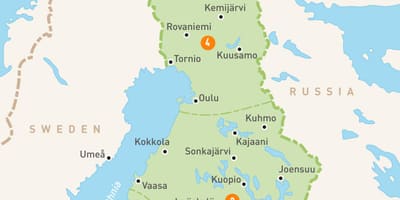 Карта на Финландия езера