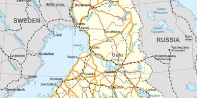 Карта на Финландия политически