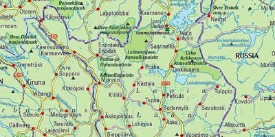 Карта на Финландия туризъм
