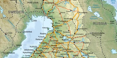 Карта подробна карта на Финландия